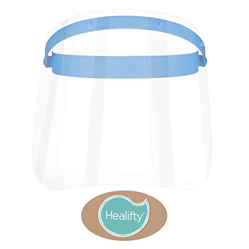 HEALIFTY - Protector completo para la cara ajustable, suministros dentales para clínicas y para el hogar, antivaho, desmontable, con 10 películas protectoras de plástico