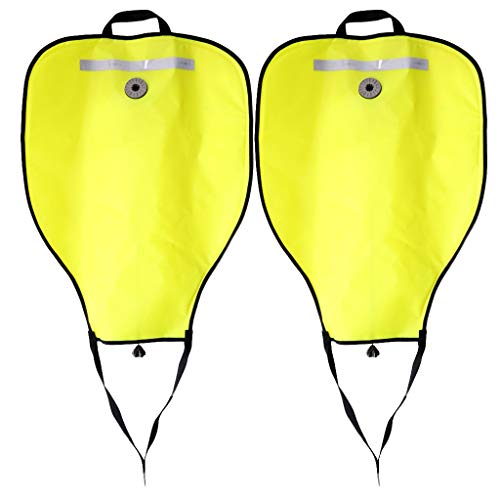 Heinside 2 Piezas de Salvamento Ascensor Scuba Diving Técnica 50 Libras Bolsa con la válvula de Descarga Amarillo Durable (Color : Yellow)