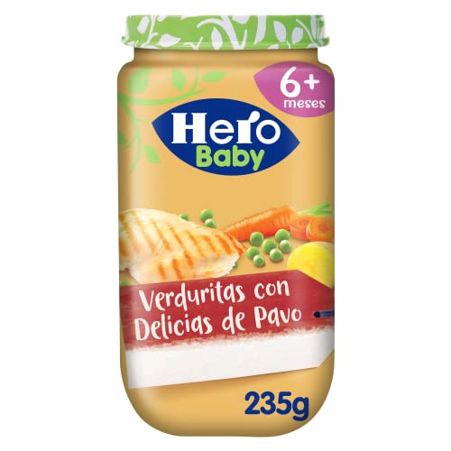 Hero Baby Tarritos de Verdura con Delicias de Pavo - Para Bebés a Partir de los 6 meses - Pack de 12x235gr