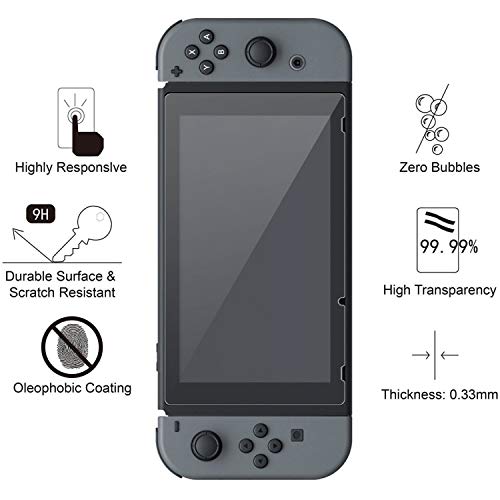 HEYSTOP Funda Compatible con Nintendo Switch con Protector de Pantalla, TPU PC Carcasa de Protección para Nintendo Switch, Anti-Choques/Arañazo (Rojo)