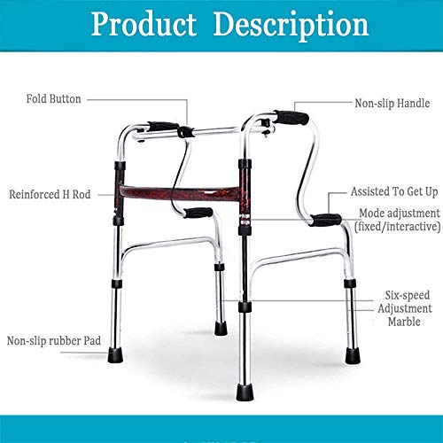 HGBKJUO Andador Rollator, Andador Seguridad Altura Regulable Plegable con 2 Ruedas Andador Ancianos Ligero Plegable y Seguro Ayudas Dinámicas para Adultos,no Wheel