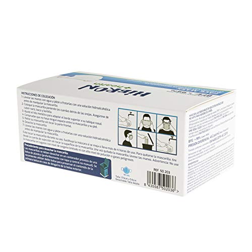 Hibron Mascarillas faciales Deshechable, pack con 50 unidades