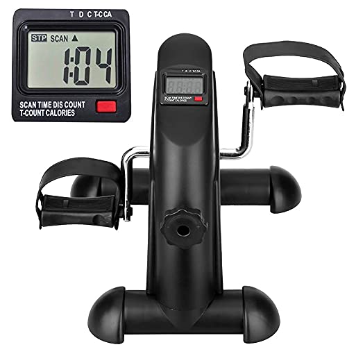 himaly Mini Bicicleta Estática con Pantalla LCD para Entrenamiento de Brazos y Piernas Minibicicleta Ajustable para Hacer Ejercicio en Casa para Mujer y Hombre, Pedales estaticos