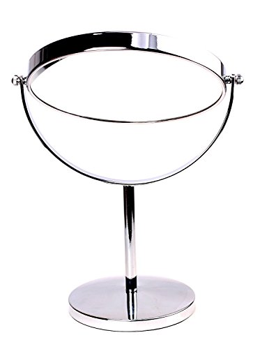 HIMRY Espejo de Baño 8" Aumento 10x para Afeitar y Maquillar, Espejo de Mesa Cosmética Espejo, con Doble Cara： 1x y 10x Ampliación, Rotación 360 Grados, 8 Pulgadas, 20cm, Plateado, KXD3108-10x