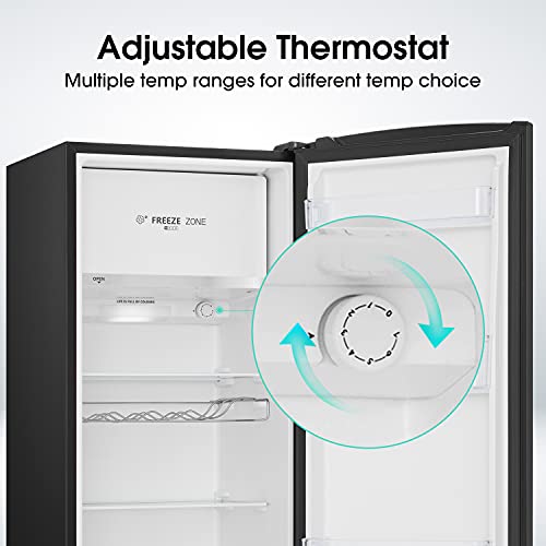 Hisense RR220D4ABF Frigorífico Una Puerta, Botellero Cromado, estantes XXL, 164 L de capacidad neta, 128 cm alto, Silencioso 40dBA, Color Negro