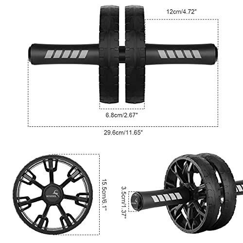 Hivool Rodillo Abdominales - Aparato de abdominales Ab Roller con Rueda y Rodillera para Ejercicios Musculares y Centrales, Hogar y Gimnasio Equipo de Entrenamiento Abdominal para Hombres y Mujeres