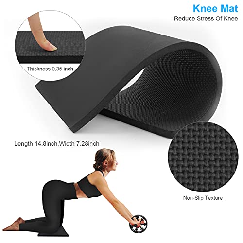 Hivool Rodillo Abdominales - Aparato de abdominales Ab Roller con Rueda y Rodillera para Ejercicios Musculares y Centrales, Hogar y Gimnasio Equipo de Entrenamiento Abdominal para Hombres y Mujeres