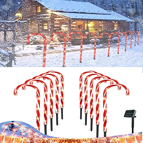 HJKLL Luces De Bastón De Navidad, Lámpara De Bastón De Caramelo con Muleta Led De Navidad,lámparas De Césped De Paisaje Navideño Impermeables,marcadores De Camino