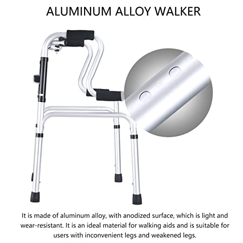 HJRD Andador para Ancianos,Plegable de Aluminio Ligero Andador para Caminar Walker,Andador Bipedestación,Marco para Caminar Movilidad, para Personas Mayores Discapacitadas(Color:A+Caster+Bidet+Potty)