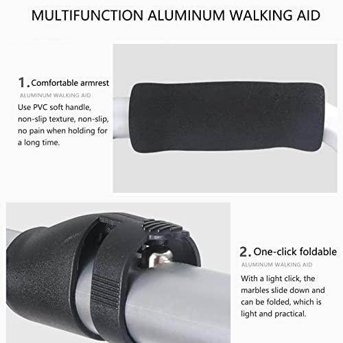 HJRD Andador para Ancianos,Plegable de Aluminio Ligero Andador para Caminar Walker,Andador Bipedestación,Marco para Caminar Movilidad, para Personas Mayores Discapacitadas(Color:A+Caster+Bidet+Potty)