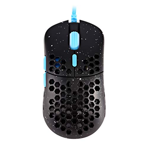 HK Gaming Mira M Ratón para Juegos con Cable Ambidiestro Honeycomb Ultralight RGB - 12000 cpp - 6 Botones - 63 g (Mira-M, Phantom)