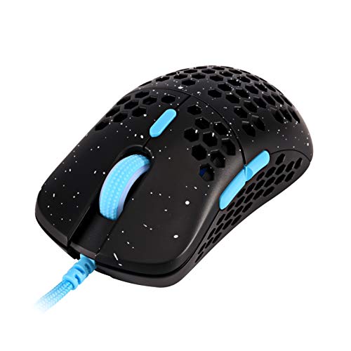 HK Gaming Mira M Ratón para Juegos con Cable Ambidiestro Honeycomb Ultralight RGB - 12000 cpp - 6 Botones - 63 g (Mira-M, Phantom)