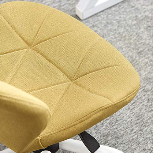 HLL Sillas, Silla de oficina ajustable premium turística Tarea Oficina Ejecutiva silla de la computadora de lino textil transpirable Inicio Concisa ergonómica tapizada,Amarillo,Amarillo