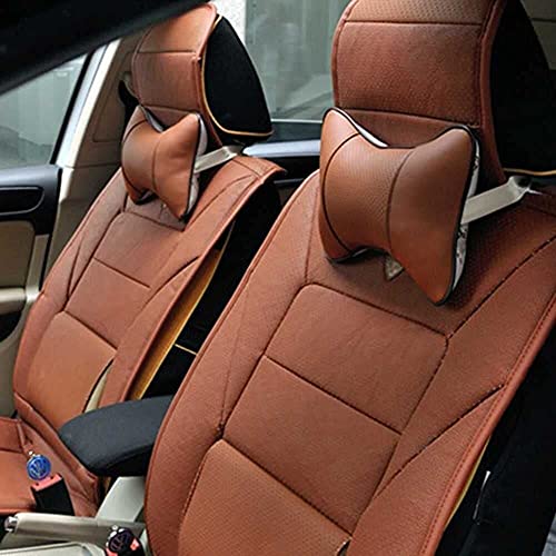 HMGANG Reposacabezas para Coche Almohada del reposacabezas del Coche de 2 Piezas, Almohada de la Almohada de la Espalda Four Seasons General Propósito Tratamiento Especial Almohada (Color : Beige)