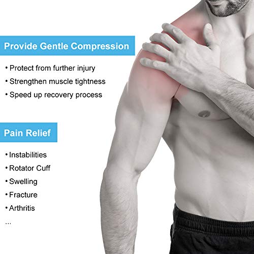 Hombreras Deportivas, Apoyo de Compresión del Hombro, Hombreras Ajustable Neopreno para Mujeres y Hombres, Protección Hombro para Alivio del Dolor de Dislocado AC Articulación, Bursitis y Tendinitis