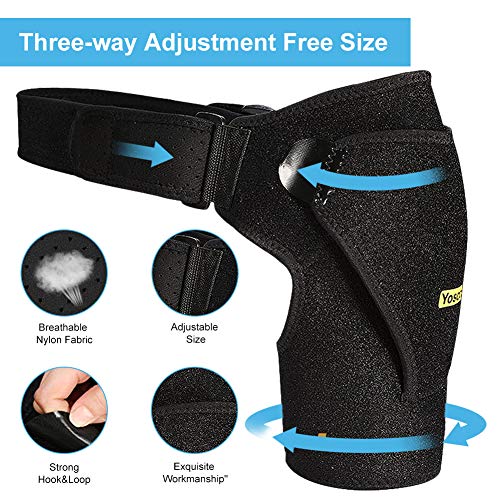 Hombreras Deportivas, Apoyo de Compresión del Hombro, Hombreras Ajustable Neopreno para Mujeres y Hombres, Protección Hombro para Alivio del Dolor de Dislocado AC Articulación, Bursitis y Tendinitis