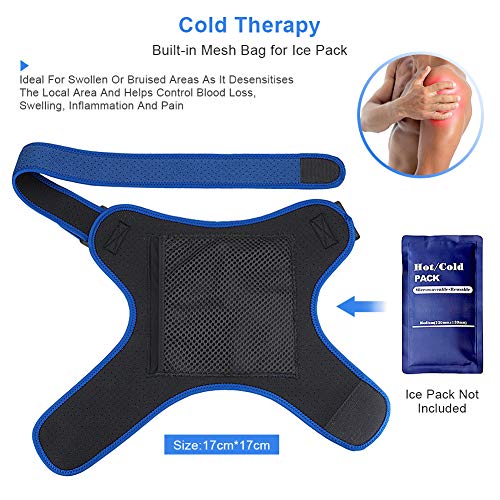 Hombro Apoyo Terapia de Calor para Hombres y Mujeres, Neopreno Compresión Apoyo de Hombro para el Hombro Congelado, Manguito Rotatorio, Ac Articulación Dislocada, Hombro Izquierdo o Derecho (S)