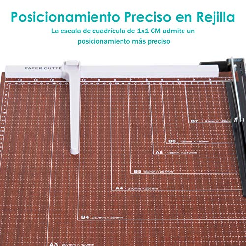 HOMCOM Cortador de Papel A3 Guillotina Profesional para Papelería Fotográfica Oficina Estudio Escuela Capacidad 12 Hojas con Regla Guía Cizalla de Cuchilla 65.5x40x6cm