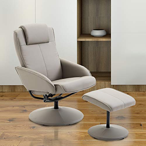 HOMCOM Sillón Relax con Reclinación hasta 145° Giratorio 360° con Reposapiés 78×67×98cm