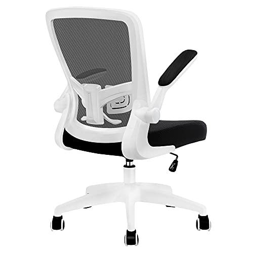 HOMIDEC Silla de Oficina Ergonómica, Sillón Giratoria con Reposabrazos Ajustables y Soporte Lumbar，Altura Ajustable y Ruedas Silenciosas Silla Escritorio de Malla Transpirable, Carga Máxima 150kg