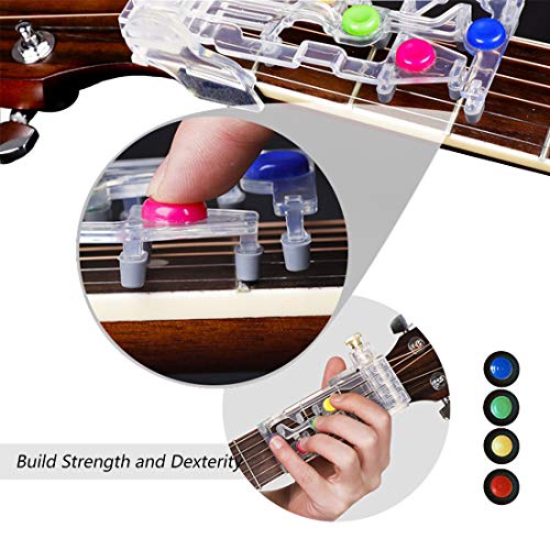 HONGECB Sistema de Aprendizaje de Guitarra, Clásico Chord Buddy y 100% Vinilo Colores Guitarra Afilar Imágenes Principiantes, Ayuda a la Enseñanza, Herramienta de Aprendizaje Para Principiantes