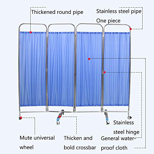 Hospital de Muebles de la Sala 4 Cama Plegable Biombo Cortina Separador de Habitaciones, Pantallas Cirugía Pantalla de privacidad (Size : Four Fold)