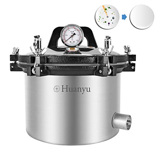 Huanyu Autoclave Esterilizador de Alta Presión Esterilización de Vapor Disinfect Dispositivo para Uso de Laboratorio/Dental/Mascota/Hospital | 126℃-128℃ | 0.145-0165MPa (12L)