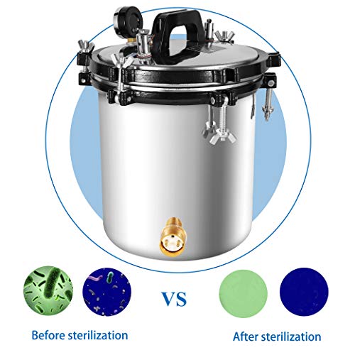 Huanyu - Esterilizador de vapor de alta presión para uso en laboratorio, 18 L, 0,145 – 0,165 Mpa | acero inoxidable