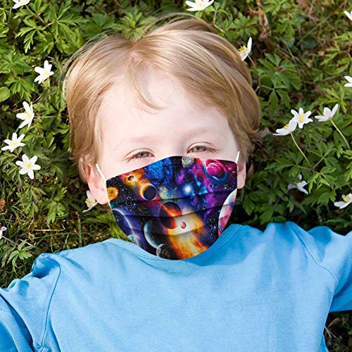 huelufi 50PC Niños Infantil para mascarillas_quirúrgicas, Infantiles Colores desechable para mascarilla 3 Capas Surtidos,Dibujos Animados para Actividades Aire Libre, Patrón Escuela, Fiesta (A1)