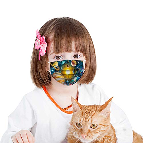 huelufi 50PC Niños Infantil para mascarillas_quirúrgicas, Infantiles Colores desechable para mascarilla 3 Capas Surtidos,Dibujos Animados para Actividades Aire Libre, Patrón Escuela, Fiesta (A1)