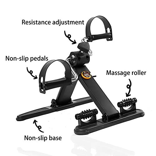 HXFENA Ejercitador De Pedales,Bicicleta Estática con Pantalla LCD Y Rodillo De Masaje,para Entrenamiento De Rehabilitación De Hemiplejía por Accidente Cerebrovascular