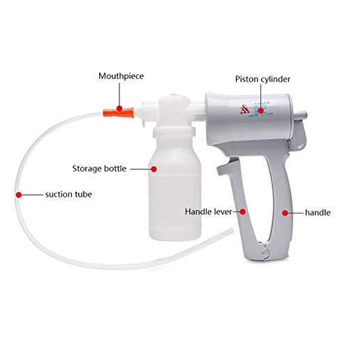 HYRL Bomba de succión de flema Máquina Manual de secreción de moco Kit de Terapia para el hogar y el Hospital con Botella y Tubo de Almacenamiento de líquidos para Ancianos