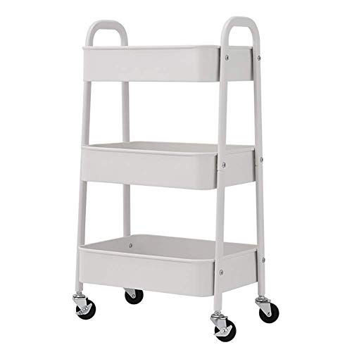 Idea Simple Trolley on Wheels Tool Trolley de 3 Niveles para Salón de Belleza con Manija, Carro de Herramientas de Metal para Tatuaje con Rueda, Carro de Utilidad para Instrumentos de Almacenamiento