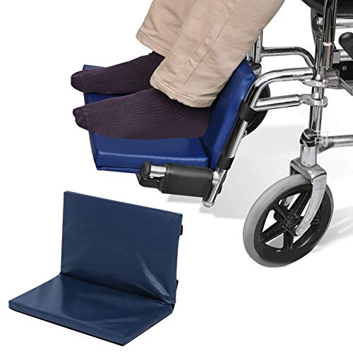 IDWT Reposapiés para Silla De Ruedas, Reposapiés De Silla De Ruedas Fácil De Limpiar, Almohadilla Acolchada para Sillas De Ruedas para Proteger Los Pies(16 * 20 * 1 Pulgada, Azul)