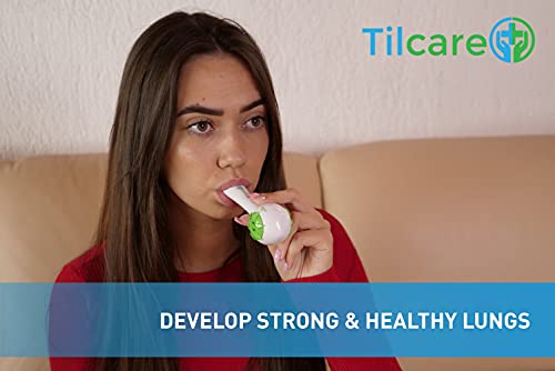 Incentivador respiratorio de Tilcare - Ejercicio pulmonar para desarrollar pulmones fuertes - Ejercitador respiratorio que es una gran terapia sin medicamentos para la EPOC, CHF o la DISFAGIA