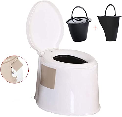 Inodoro Grueso Portátil Ancianos Mujeres Embarazadas WC Cubo De Orina Extraíble Silla De Inodoro para El Hogar Plástico para Pacientes,Blanco