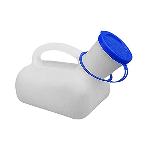 Inodoro portátil Lackingone de emergencia, para viajes y acampada, de plástico, portátil (orinal) con asa, 1000 ml (para hombre)