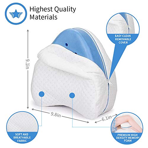 Inslife Almohada Ortopédica para Pierna y Rodilla, Espuma con Memoria, Alivia el Dolor de Espalda, Cadera y Articulaciones, Soporte para el Tobillo y la Rodilla – Almohadilla para Dormir de Lado