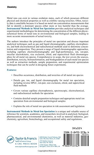 Instrumental Methods in Metal Ion Speciation: 96 (Chromatographic Science Series)