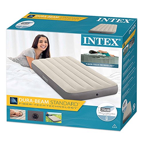 Intex 64101 - Colchón hinchable Dura-Beam Standard Deluxe Single-High 99 x 191 x 25 cm