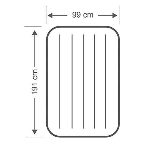 Intex 64101 - Colchón hinchable Dura-Beam Standard Deluxe Single-High 99 x 191 x 25 cm