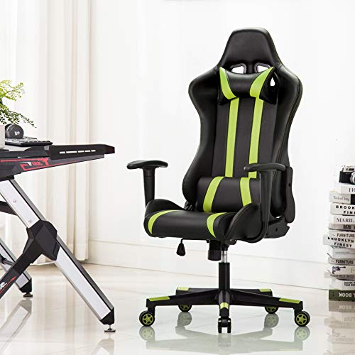 IntimaTe WM Heart Silla Gaming, Silla Gaming Ergonómica Silla de Escritorio de Oficina Racing Silla Computadora Respaldo Alto Cojín Lumbar & Cabeza Almohada Verde