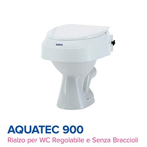 Invacare Aquatec 900 - Elevador de WC con Tapa Ajustable, 6/10/15 cm