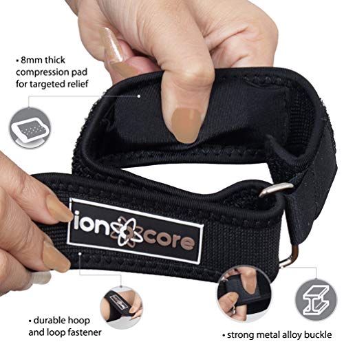 Ionocore® Correa de Apoyo para el Codo de Tenista | Brazelete para Golfistas con Almohadilla de Compression Dirigida y Cierre Ajustable | Banda de soporte para las Articulaciones del Codo (1)