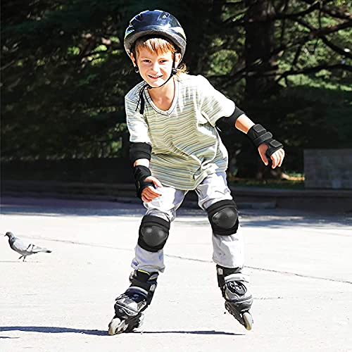 IPSXP Rodillera Patinaje, Almohadillas para Rodillas Codo Muñeca Niños Adolescente Seguridad en la Protecciones para Monopatín, Skate, Patines, Patinaje, Scooter, Bicicleta (30-45 kg)