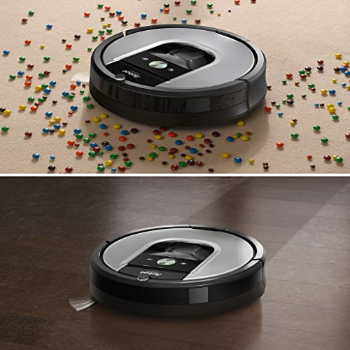 iRobot Roomba 960 Robot Aspirador, Succión 5 Veces Superior, Cepillos de Goma Antienredos, Sensores Dirt Detect, Wifi, Programable por App, compatible Alexa, Gris