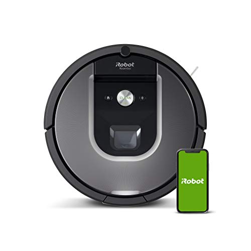 iRobot Roomba 960 Robot Aspirador, Succión 5 Veces Superior, Cepillos de Goma Antienredos, Sensores Dirt Detect, Wifi, Programable por App, compatible Alexa, Gris