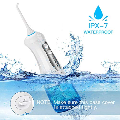 Irrigador Dental Profesional Portátil 300ml, Irrigador Bucal Recargable Impermeable IPX7 y 3 Modos Irrigador Dental de Viaje 6 Recambios Accesorios de Irrigadores Dentales Morpilot Water Flosser