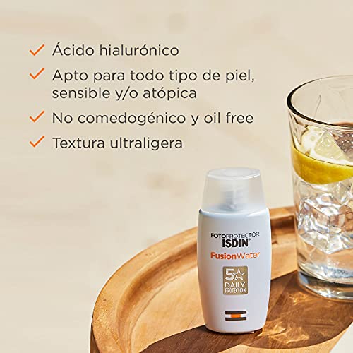 ISDIN - Fotoprotector Fusion Water SPF 50 - Protector solar facial de fase acuosa para uso diario, 50 ml