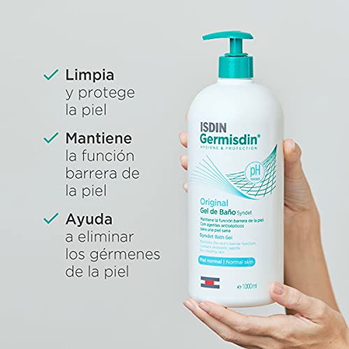 ISDIN Germisdin Original Higiene corporal y manos, gel de baño formulado con agentes antisépticos, 1000 ml